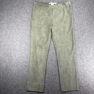 Gretchen Scott Gripless Pull On Pants Ultra Suede Trousers Olive Green Womens M